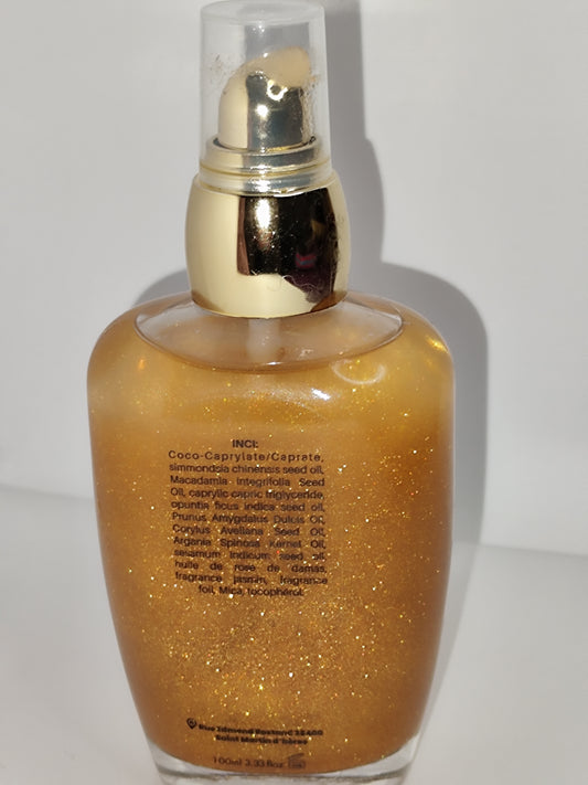 huile Sèche Pailletée SABBEAUTYSHOP - 100% Naturelle - Visage, corps & Cheveux - 100 ml