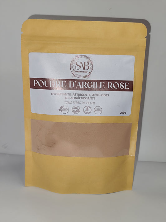 Poudre d'argile Rose Naturelle - Soin Visage Apaisant & Eclat- 200g